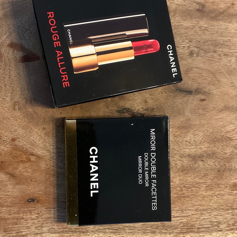 CHANEL Rouge Allure Lipstick & Double Mirror Duo — Red and Black